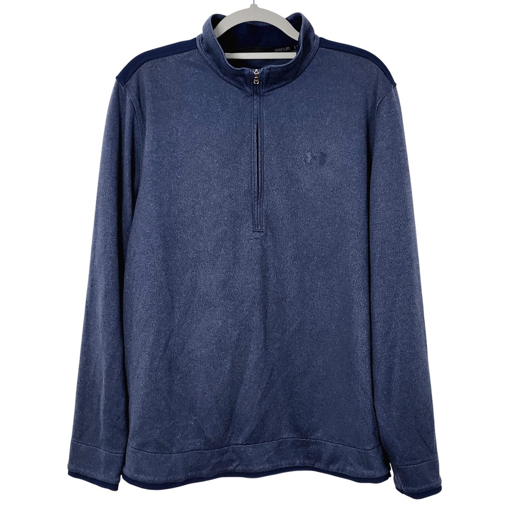 Under Armour‎ ColdGear 1/2 Zip Pullover Sweatshirt Mens XL Loose Fit Blue
